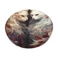 thumbnail image 1 of Balery Flower Cat Couple Fundas de asiento para taburete de bar redondo de tela de terciopelo ajustables que protegen de arañazos y manchas para sillas de 14 a 17 pulgadas.-13 inch, 1 of 7