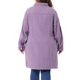 thumbnail image 4 of DARING DIVA Women's Plus Jeans Long Sleeve Long Denim Jackets 2X Purple, 4 of 6