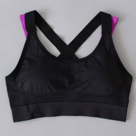 

Women Seamless Sports Bra Back Cross Fit Yoga Padded Stretch Workout Top Tank Comfort Vests