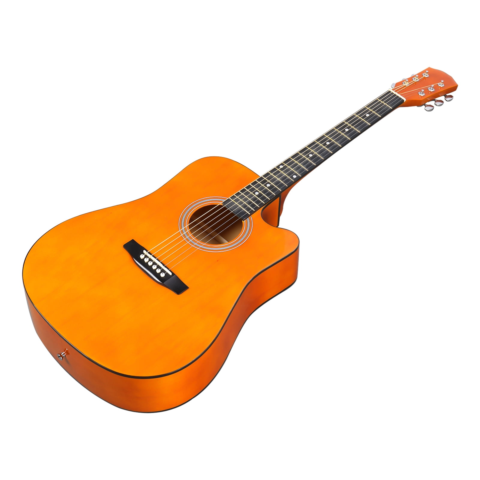 41-Inch Full-Size Dreadnought Cutaway Acoustic Guitar, Basswood Body, Steel Strings, Gloss Finish, Beginner Starter Bundle with Gig Bag, Strap, Picks, and Spare Strings