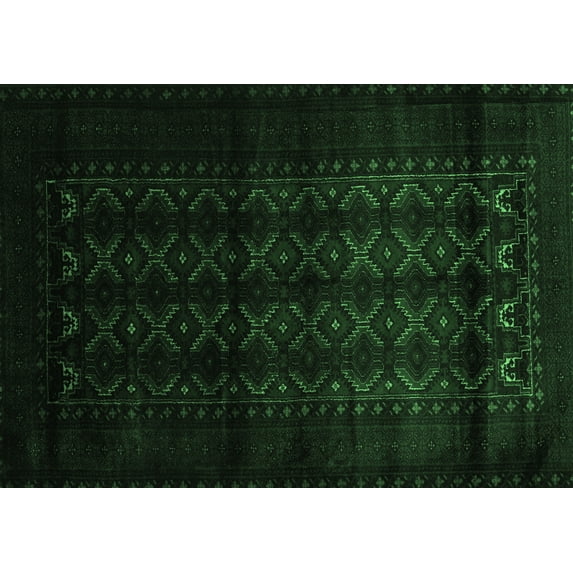 Ahgly Company Indoor Rectangle Southwestern Emerald Green Country Area Rugs, 2' x 5'