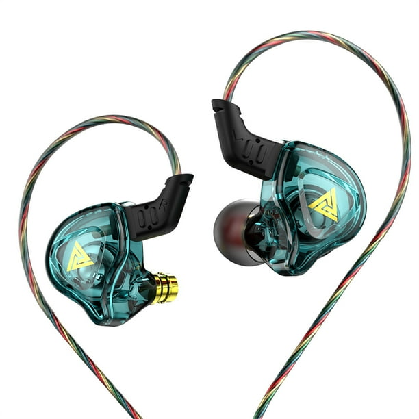 Methold Auriculares con cable portátiles de 1,2 m, Cable de fibra colorido, auriculares HiFi para escuchar música, ver vídeos, ver llamadas de voz, Cables de audio/vídeo cian