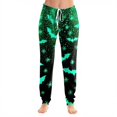 thumbnail image 2 of Hearthz Halloween Print Pj Pants Women Ghost Pumpkin Bat Print Jogger Lounge Pants Elastic Waist Lounge Pants for Women with Cuffed Ankles, 2 of 5