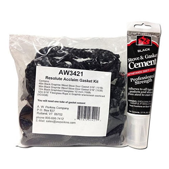 AW 3421 Vermont Castings Resolute Acclaim Stove Gasket Kit Complete w/ cement VC000-3421