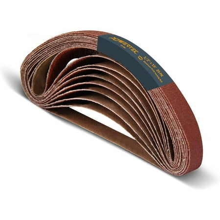 UPC: 0843441101253 | POWERTEC 401812 1/2-Inch x 18-Inch 120 Grit Aluminum Oxide Sanding Belt  20PK