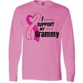thumbnail image 3 of Inktastic Breast Cancer Awareness I Support My Grammy with Pink Ribbon Long Sleeve T-Shirt, 3 of 5