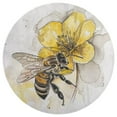 thumbnail image 3 of Happy Cute Bees Soft Bedroom Round Area Rug, Washable Cute Nursery Circle Throw Mat, Non-Slip Contemporary Small Low Pile Floor Carpet for Dorm Bedside, 3 of 6