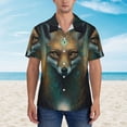 thumbnail image 4 of Balery Vintage Pattern Fox Print Men's Hawaiian Shirts Short Sleeve Beach Shirt Relaxed Fit Vacation Button Down Shirts-XX-Large, 4 of 9