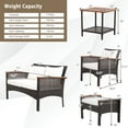 thumbnail image 4 of Costway 7PCS Patio Rattan Furniture Set  Cushioned Loveseat Sofa Ottoman Table, 4 of 10