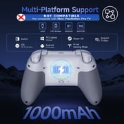 QUCOPRE Bluetooth Controller, Wireless Gaming Controller for PC/Android/iOS/Switch/Switch 2/Steam with Noise-Canceling Buttons,Dual-Stage Triggers,8 Way D-pad,4 Vibration Motors