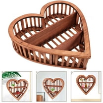 IDEANATEGRATE Heart Shaped Wall Mounted Wood Shelf Light Brown 1Pcs 15.0X15.0X3.9in