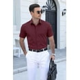 thumbnail image 6 of COOFANDY Men's Lightweight Breathable Short Sleeve Shirt, 100% Polyester, Easy-Care Wrinkle-Resistant for Daily Casual and Office Wear, 6 of 8