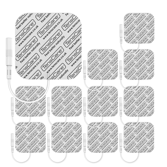 TensCare Value Pack Electrodes, 2 x 2 Inch, 12-Pack – Self-Adhesive Replacement Pads for TENS/EMS Machines