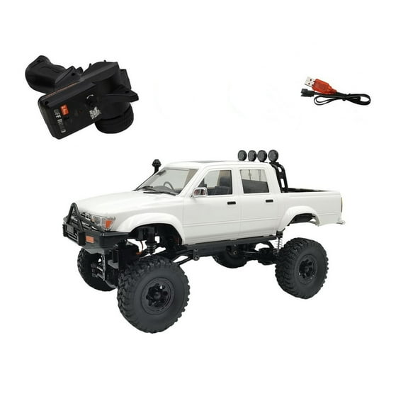 RC Rock Crawler Pickup Truck, WPL C64-1 1/16 Scale 2.4G Full Proportional 4WD All-Terrain Realistic RC Off-Road Crawler for Indoor and Outdoor Play, Gift for Adults (Two Batteries)