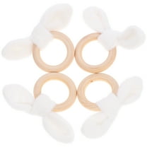 HEATSHAKING Napkin Ring Holders Plush Wood 4Pcs 2.4x1.7x0.4In