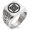 Silver, variant on Stainless Steel So Samurai Crest Geometric Pattern Biker Style Polished Ring