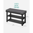 thumbnail image 3 of SONGMICS Bamboo Shoe Bench, 2-Tier Shoe Rack, 11.4 x 28 x 19.3 Inches, Black and Gray, 3 of 6