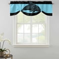 thumbnail image 2 of Tie Up Valances for Windows, Dolphin Black Adjustable Valance Curtains Window Treatment for Living Room/Bedroom, Nautical Mandalas Blue Boho Abstract Rod Pocket Kitchen Curtains & Drapes 42x18 Inch, 2 of 9