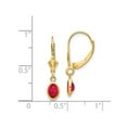 thumbnail image 2 of 14K Yellow Gold 1.25 Carat (ctw) Leverback Natural Ruby Dangle Earrings, 2 of 4