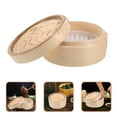 thumbnail image 2 of Milisten 2pcs 8 Inch Bamboo Steamers Chinese Dim Sum Cookers Dessert Lotus Leaf Rice Steamers Kitchen Cooking Tools with Cover, 2 of 5