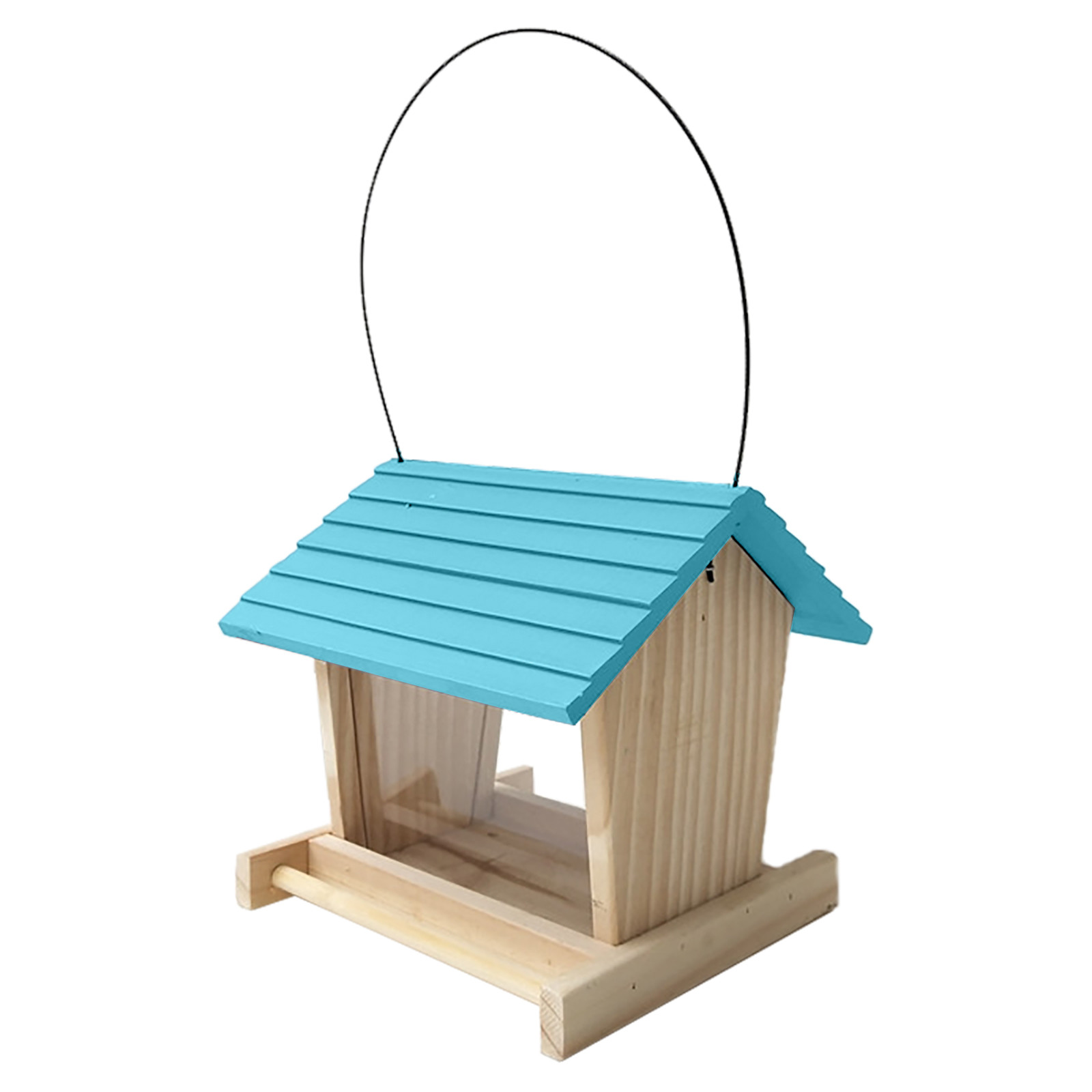Wooden Bird Feeder Courtyard Villa Balcony Hanging Rainproof Bird