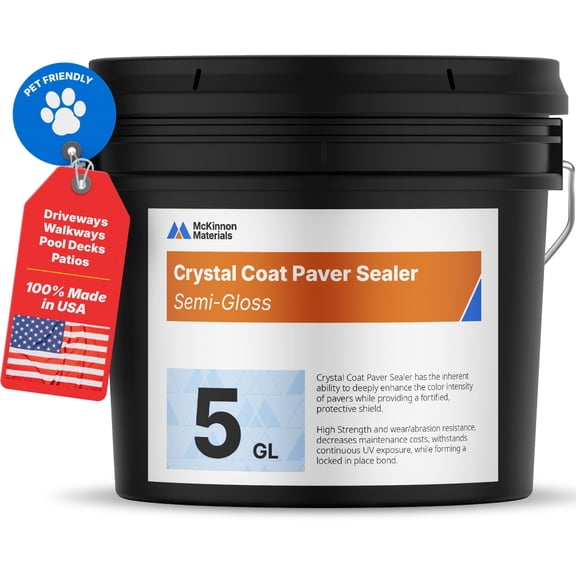 McKinnon Concrete and Paver Sealer 5 Gallon, Penetrating Semi-Gloss Wet Look Sealer for Brick, Stone, Natural Stone, Outdoor and Indoor Use, UV Resistant