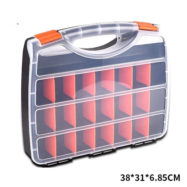 Caja de herramientas de plástico portátil Sunnimix Caja de componentes 38x31x6.85cm