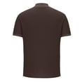 thumbnail image 5 of AHTJRT Men's Casual Short Sleeve Mock Neck T Shirt Soft Lightweight Relaxed Fit Trendy Blouse Brown M, 5 of 6