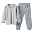 thumbnail image 2 of Bixock Toddler Boys Girls 2 Piece Loungewear Set Toddler Clothings Kids Sleepwear Set Solid Color Long Sleeve 100 Percent Cotton Base Layer Unisex Infant Outfit, 2 of 3