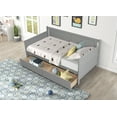 thumbnail image 4 of DreamBuck Twin Daybed with Two Drawers, Wood Twin Daybed with Storage, Storage Bed Frame for Living Room, Bedroom, Guest Room, Twin Daybed for Girls, Boys, No Box Spring Needed, Easy Assembly, Grey, 4 of 5