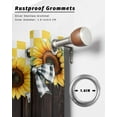 thumbnail image 6 of nqOlkjepod Outdoor Curtains for Patio Waterproof, Yellow Sunflower Outdoor Privacy Panels Grommet, Plaid Black Bows Plank Country Blackout Outside Curtains for Porch/Cabana 54"x108", 2 Panels, 6 of 8