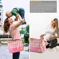 thumbnail image 6 of 5 Pcs Multifunctional Baby Nappy Diaper Changing Bag Set Maternity Mummy Handbag Portable Nappy Basket Storage Organizer Maternity Baby Bag for Boys Girls Pink, 6 of 13