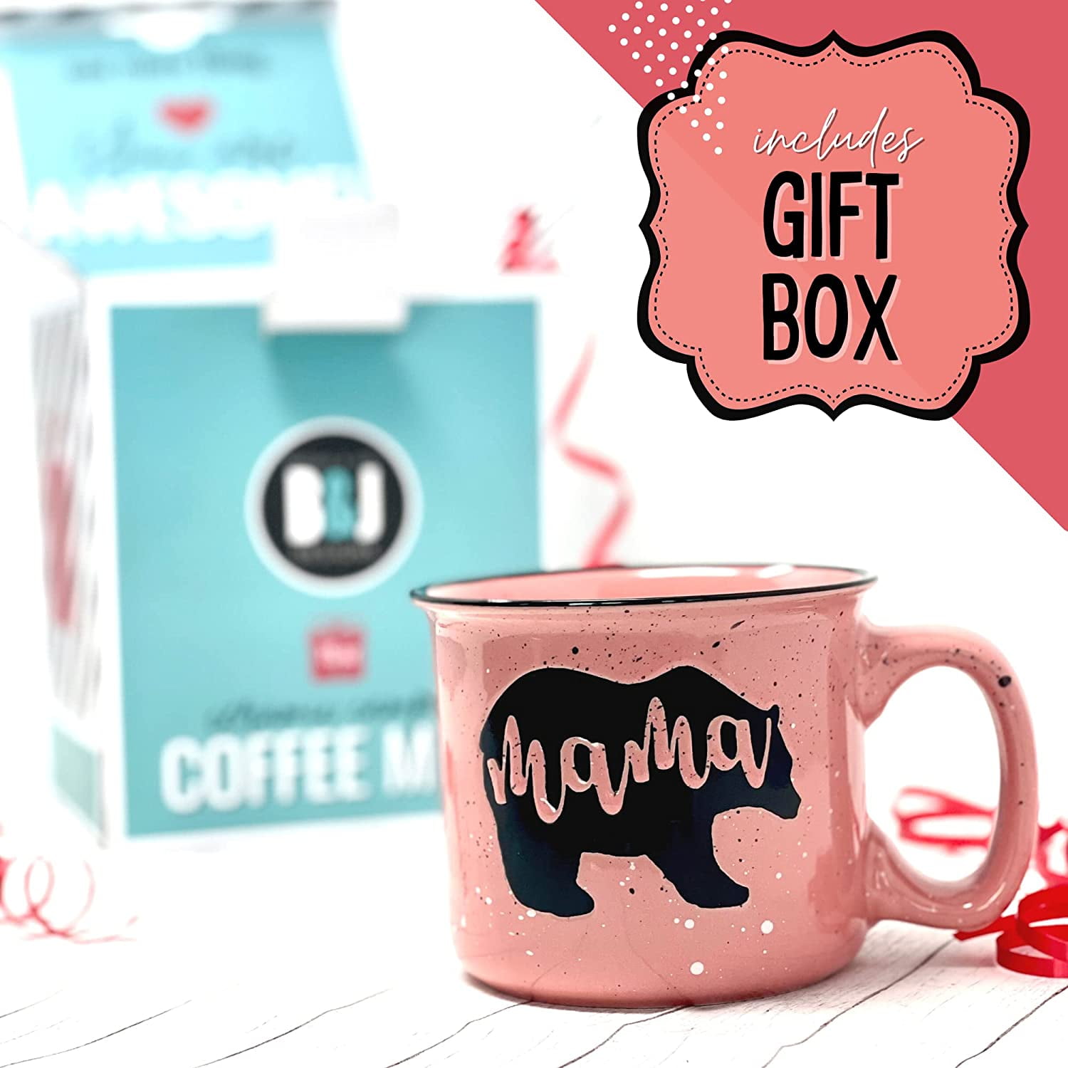 Mama Bear Mug - Unique Coffee Cup for Mom Wife, Funny Happy Birthday Gifts for Women, Cute Custom Mothers Day Mugs for Best Friend, Up to 6 Cubs, Size