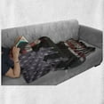 thumbnail image 6 of City Pittsburgh Soft Flannel Fleece Throw Blanket, Grunge Themed American Flag, Cozy Plush for Indoor and Outdoor Use, 50" x 70", Coral Lavender Dark Grey, by Ambesonne, 6 of 6