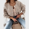 thumbnail image 4 of IROINNID Womens Cardigans Long Sleeve Print Cardigan Autumn Coat Blouse Top,Beige, 4 of 7