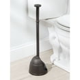 thumbnail image 2 of mDesign Plastic Freestanding Toilet Plunger and Storage Cover Set, Bronze, 2 of 8