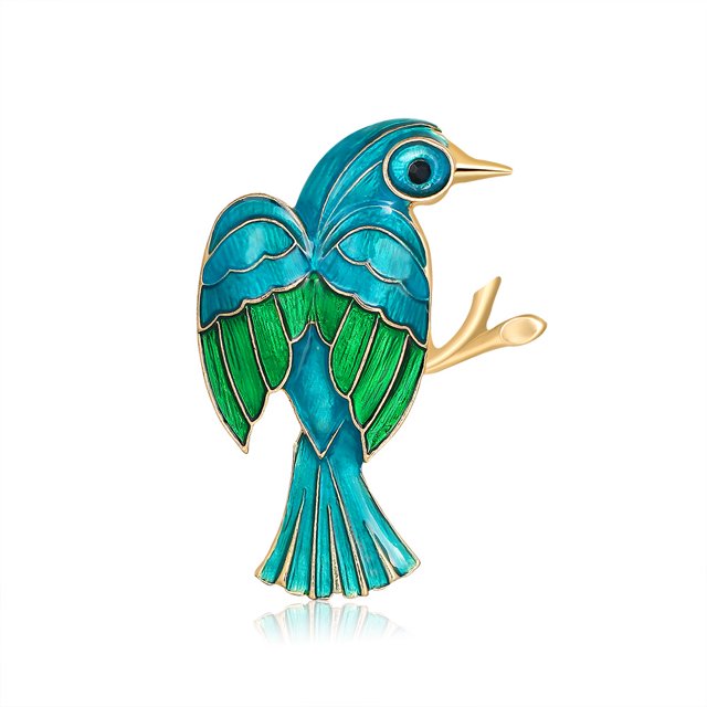 Accesorios de broche elegantes y personalizados, broche de pájaro animal, accesorio para traje, hebilla de bufanda de aceite por goteo