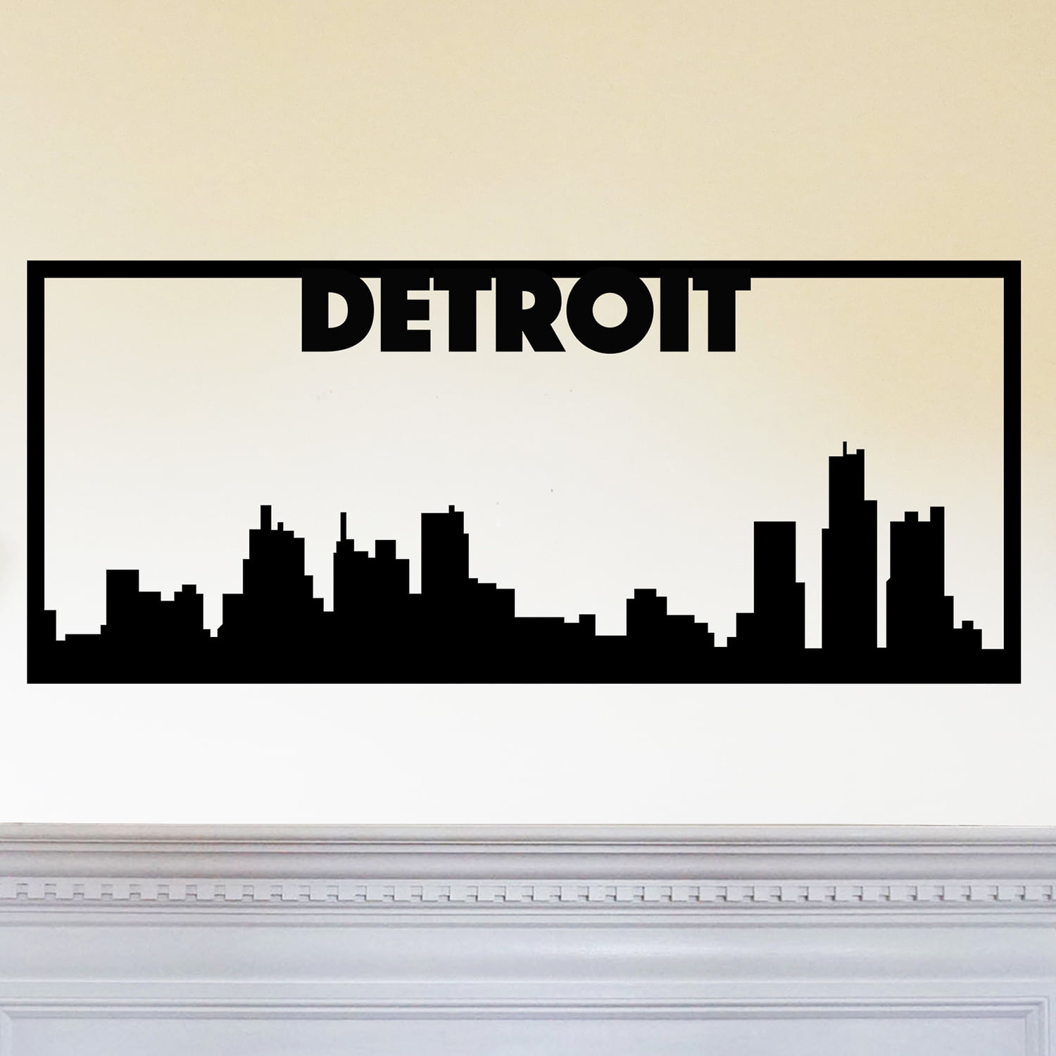 Detroit City Skyline Landscape Beautiful Solid Steel Home Decor Decorative Accent Metal Art Wall Sign Walmart Com