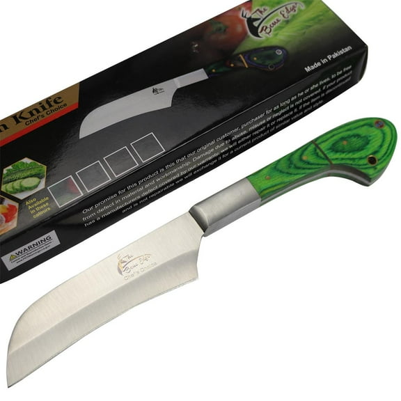 TheBoneEdge 10' Chef Kitchen Knife Green Packawood Handle Stainless Steel Blade