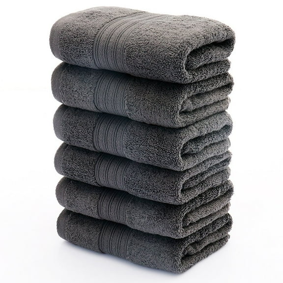QUTETN 6 pack Basics Towel Set fade resistant 100% Cotton 500g/m ²-dark grey