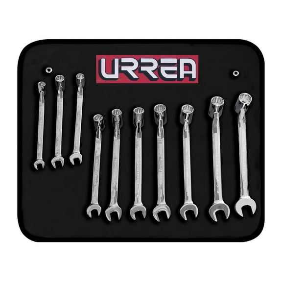 Urrea Flex Head Wrench Set, Metric, Full-Polished, 10 Pieces