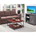 thumbnail image 2 of Convenience Concepts Tucson Black Metal Square Coffee Table in Cherry Wood, 2 of 7