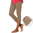 thumbnail image 6 of Garbnen Capri Leggings for Women Tights High Waisted Women Yoga Pants Zip Tummy Control Summer Beach Workout Woman Workout Pants Khaki S, 6 of 6