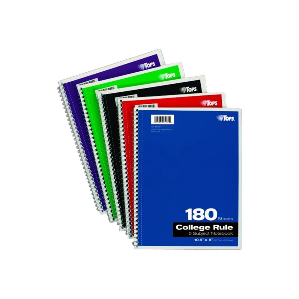 TOPS Notebook spiralbound 180 sheets / 360 pages white paper