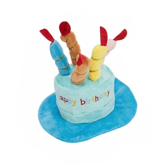 Dog Birthday Hat Toy, Birthday Cake Costume with Candles, Pet Party Accessory for Dogs Cats and Small Pets for Birthday and Holiday Celebration