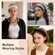 thumbnail image 5 of Diademas únicas para mujeres, diadema elástica antideslizante, banda para el cabello deportiva que absorbe la humedad, negra, 6 Pcs, 5 of 7