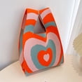 thumbnail image 4 of Bolso con patrón de corazón, bolso de hombro tejido Bolso de punto con corazón Bolso de hombro tejido Diseño de última generación, 4 of 12