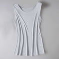 thumbnail image 4 of JIAYUE Women's Tank Top Silk Sleeveless Comfortable Summer Solid Color Relaxed Fit Crew Neck Breathable Basic Ladies Vest, 4 of 5