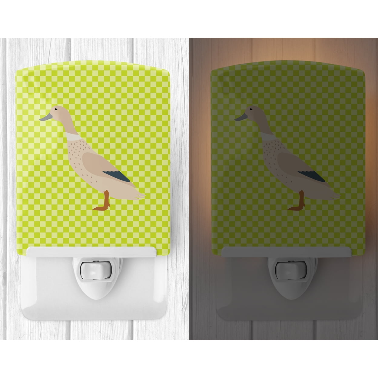 West Harlequin Duck Green Ceramic Night Light