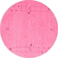 thumbnail image 1 of Ahgly Company Indoor Round Abstract Pink Contemporary Area Rugs, 6' Round, 1 of 4
